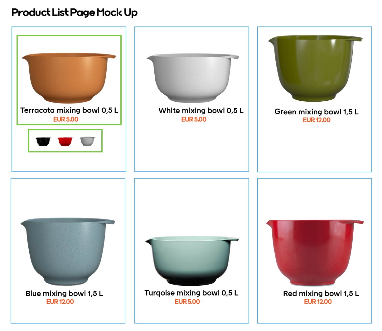 Homeware Product List Page Mock up